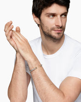 Cable Cuff Bracelet in Sterling Silver with 14K Yellow Gold, 6mm